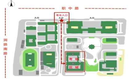 校內(nèi)考場(chǎng)位置如下圖：